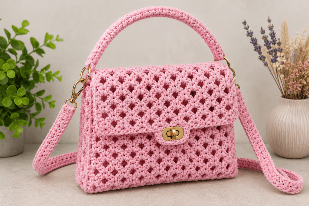 Şık ve modern kadın çantası crochet modeli, günlük kullanım için el yapımı örgü kadın çantası tasarımı 😍
