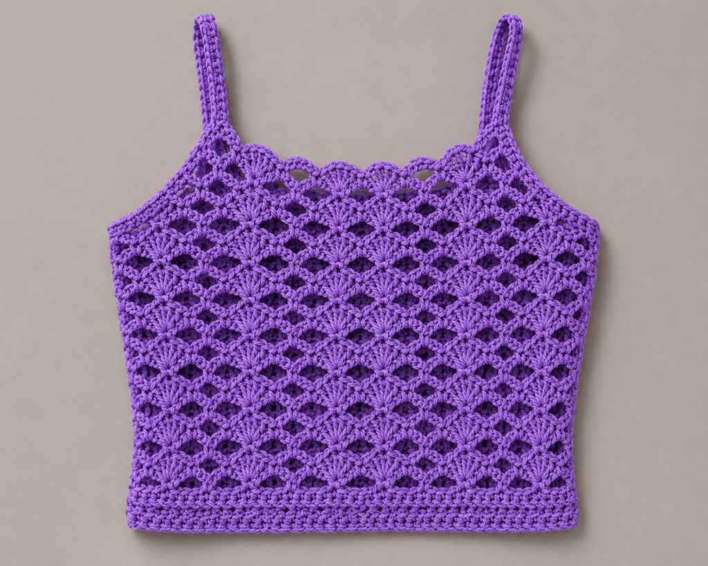 Kadın crop top crochet modeli ve şık tığ işi crop top örneği
