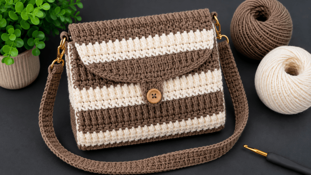 “Tığ işi kadın çantası modeli, şık ve modern el yapımı crochet çanta tasarımı”