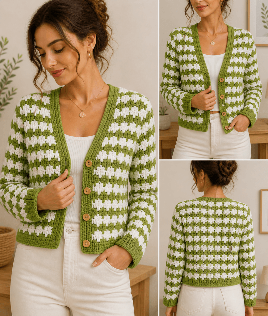 Tığ işi kadın hırka el yapımı crochet şık ve modern örgü hırka modeli