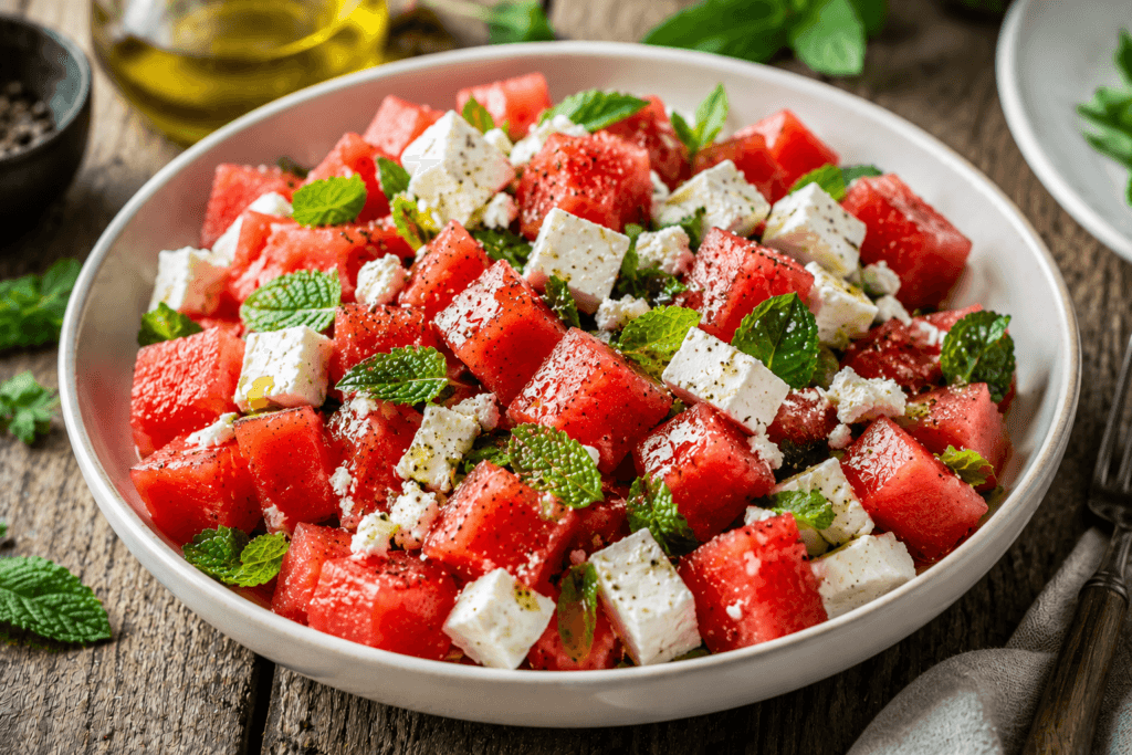 Karpuz Peynir Salatası Tarifi | Yazın En Ferah ve Hafif Salatası