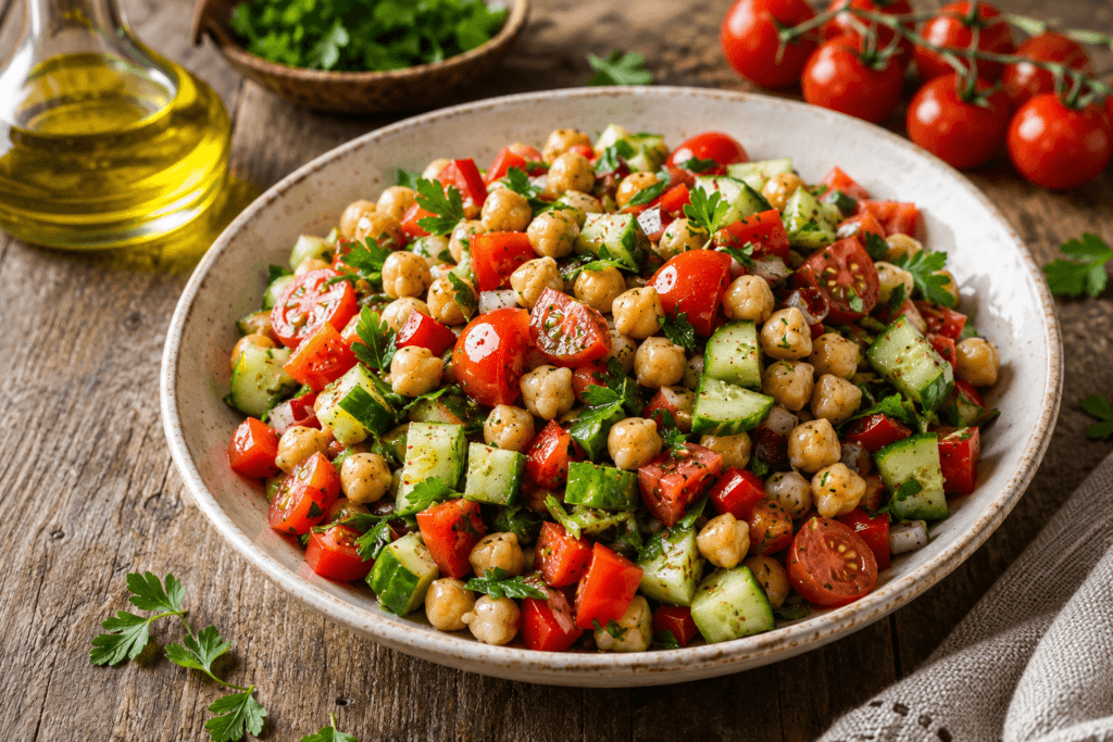 Nohut Salatası Tarifi | Proteinli ve Tok Tutan Sağlıklı Salata